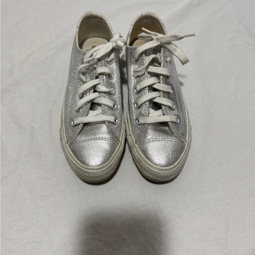 Converse Silver Metallic Sneakers